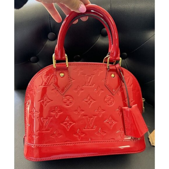 LOUIS VUITTON Red Vernis Alma BB (MSRP $2,850) - Picture 1 of 16